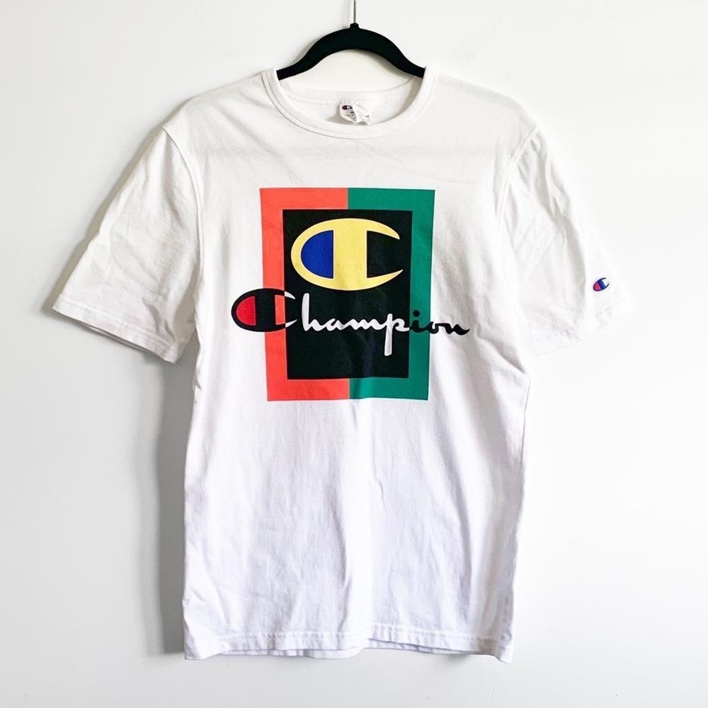 Vintage Retro Champion Heritage White T-Shirt Small